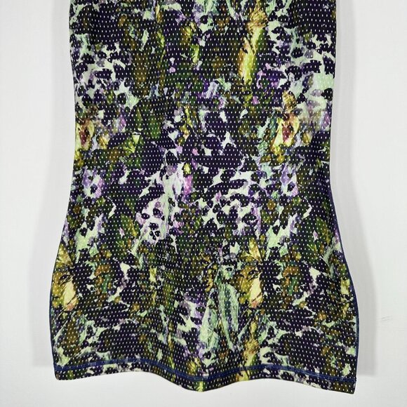 Lululemon Power Y Tank Luon Floral Sport White Multi / Gator Green Top Size 4 - Picture 4 of 8